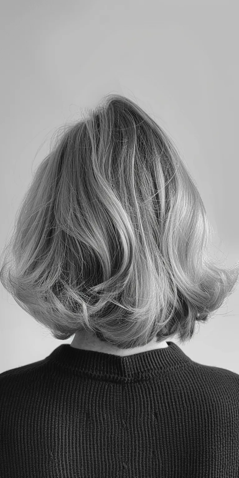 medium hairstyles for women Asymmetric cut, Bob Digital perm, Short brush Layered hair