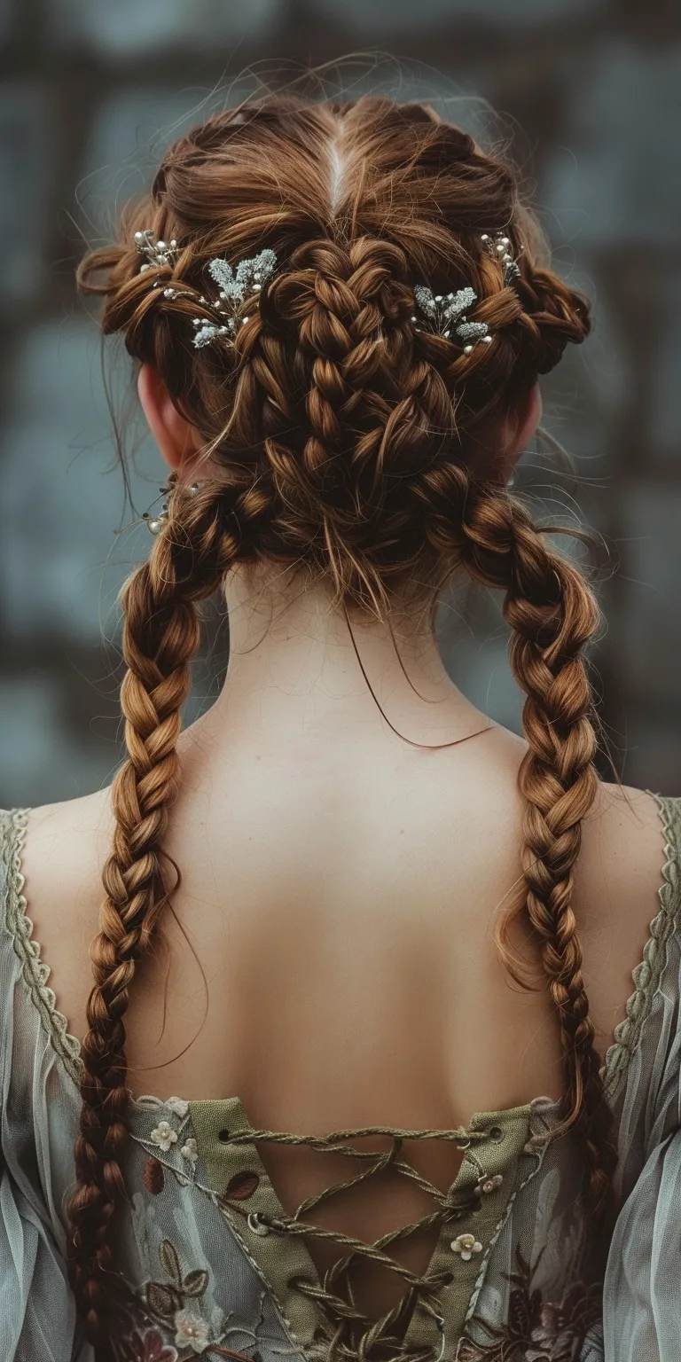 medieval hairstyles Braid, Boho braids, Waterfall French braid, Milkmaid braid