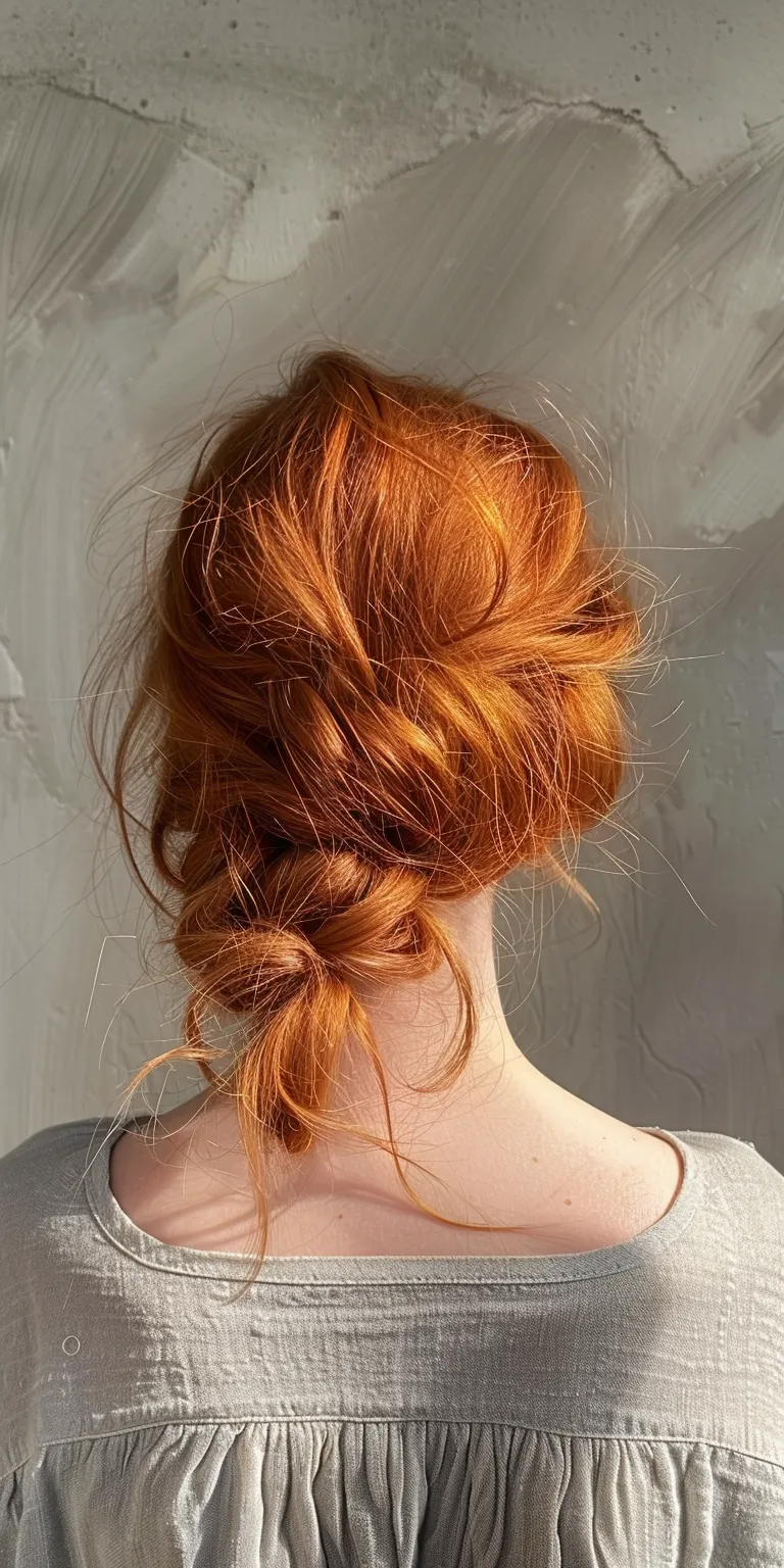 hair styles and colours Updo, Chignon, French twist, Milkmaid braid, braid