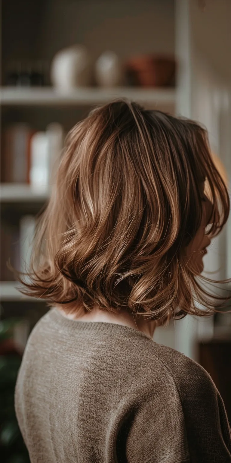 mid length hair styles Layered hair, Asymmetric cut, Bob Ringlets, Digital perm