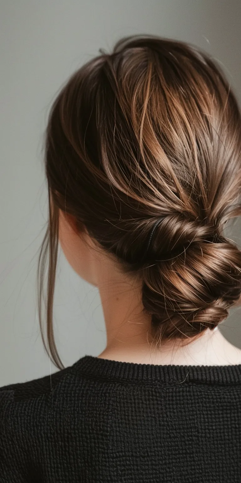 hair clip styles Chignon, Updo, French twist, Milkmaid braid, braid