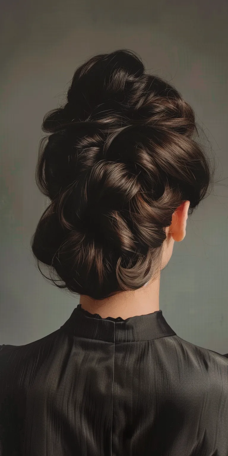 disco hairstyles Updo, Chignon, French twist, Milkmaid braid, Finger wave