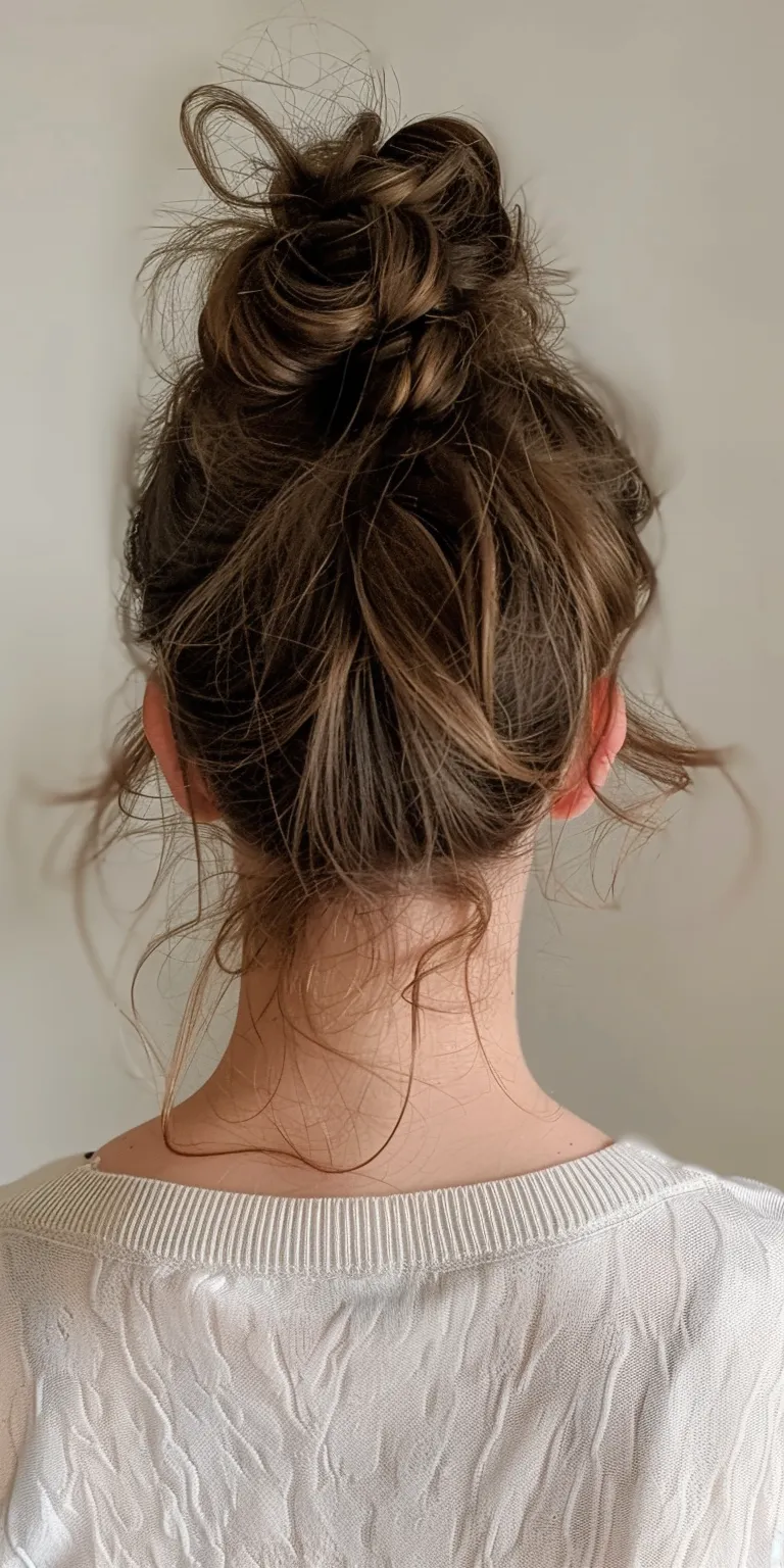 half bun hairstyle Ballerina bun, Updo, Chignon, French twist, Ponytail