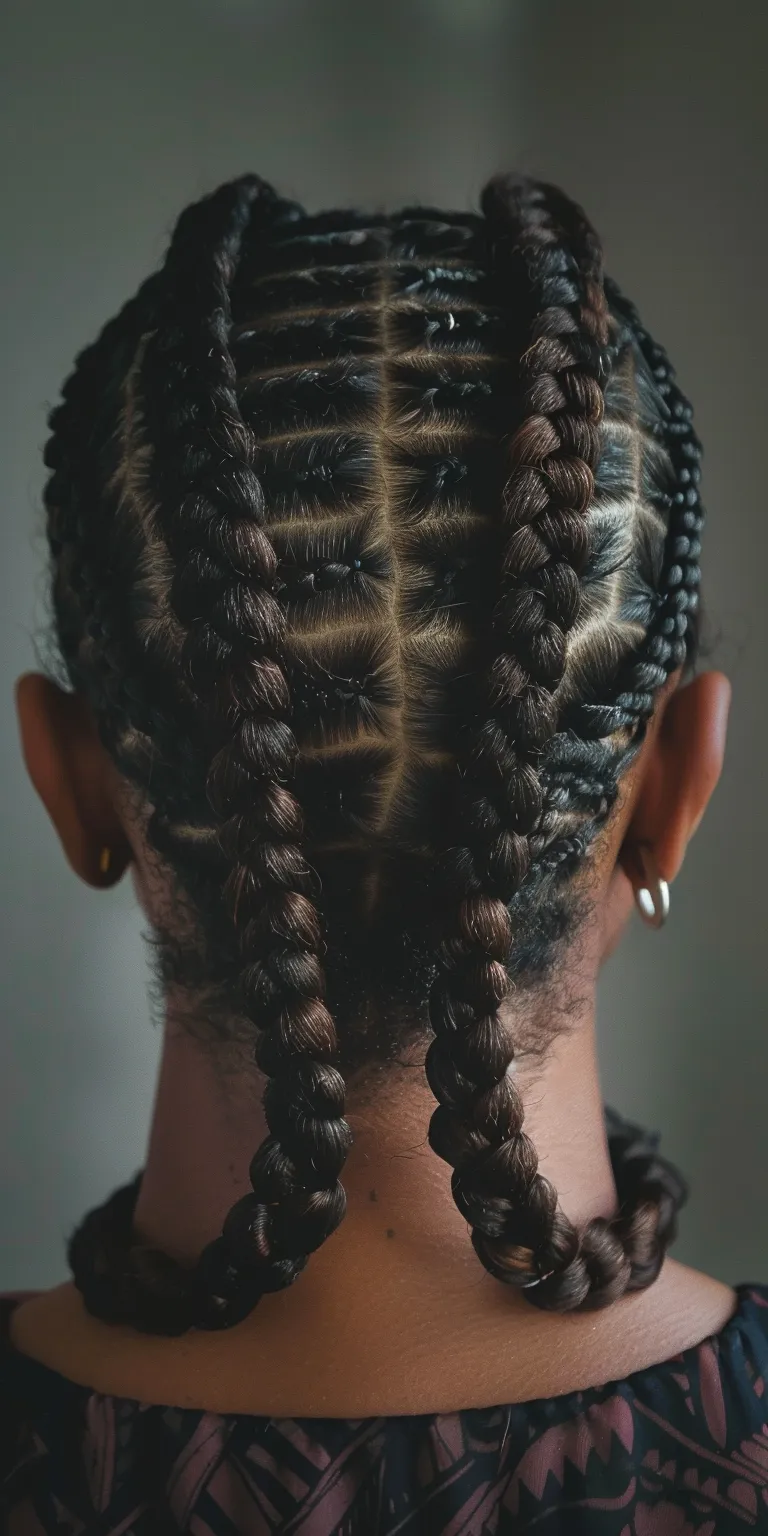 thick braids Cornrows, Hair twists, Waterfall braids, Crochet Braid