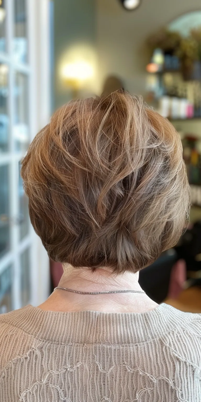 haircuts for women over 50 Short brush cut, Asymmetric Digital perm, French twist, Updo