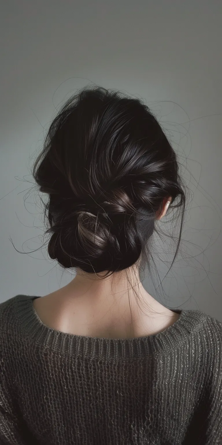 simple hair styles Updo, Chignon, Milkmaid braid, Ballerina bun, French twist