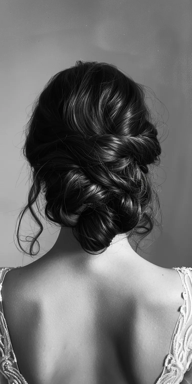 wedding hair styles Chignon, Updo, Milkmaid braid, French twist