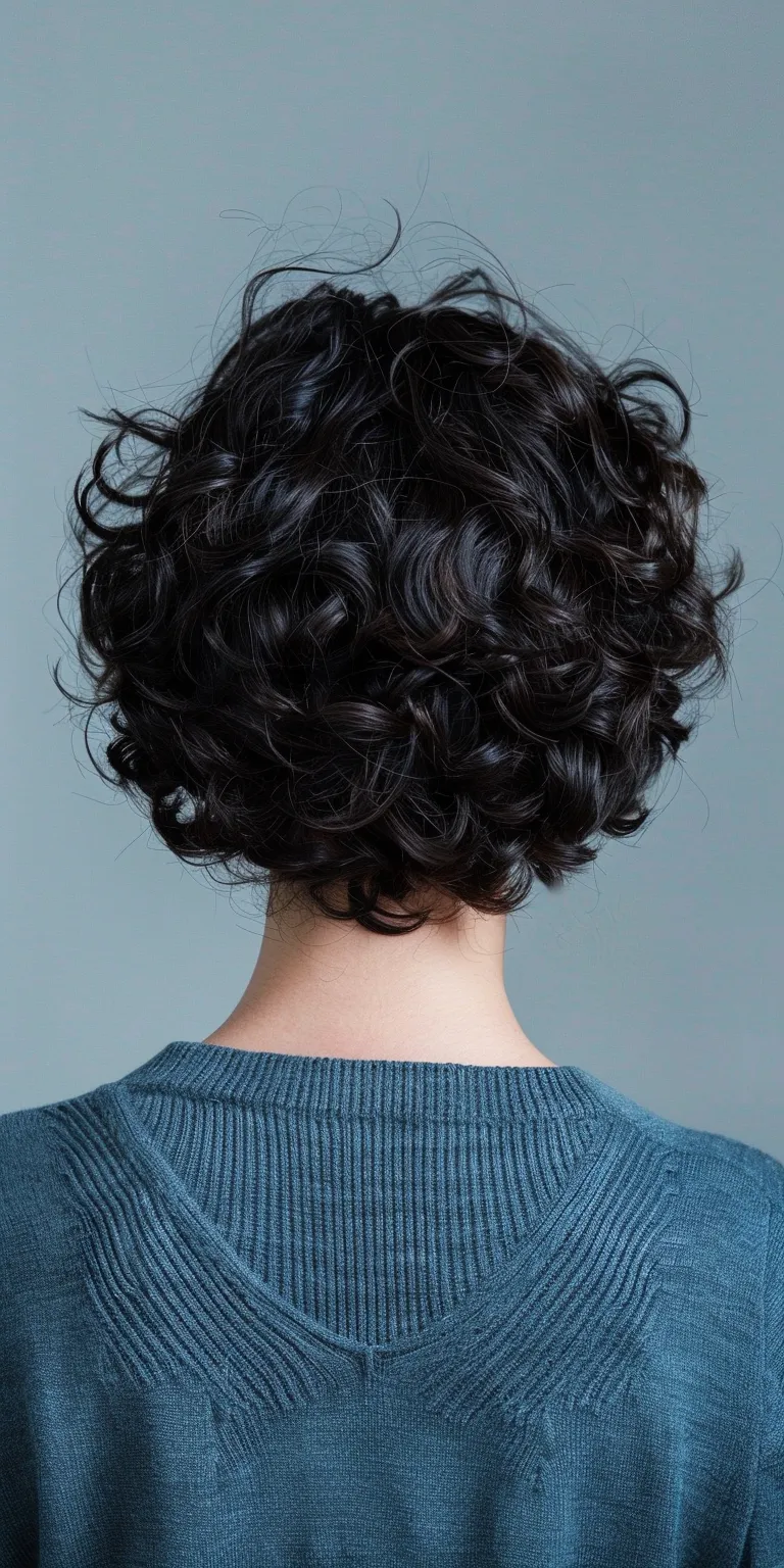 curly hairstyles for short hair Digital perm, Asymmetric cut, Ringlets, Layered hair, Japanese women's