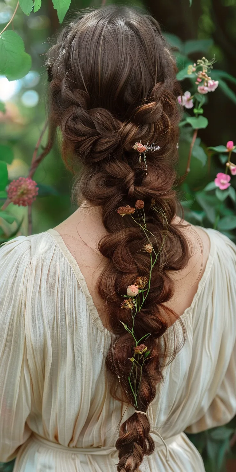 fairy hairstyles Milkmaid braid, Updo, Historical Christian hairstyles, Boho braids, Ringlets