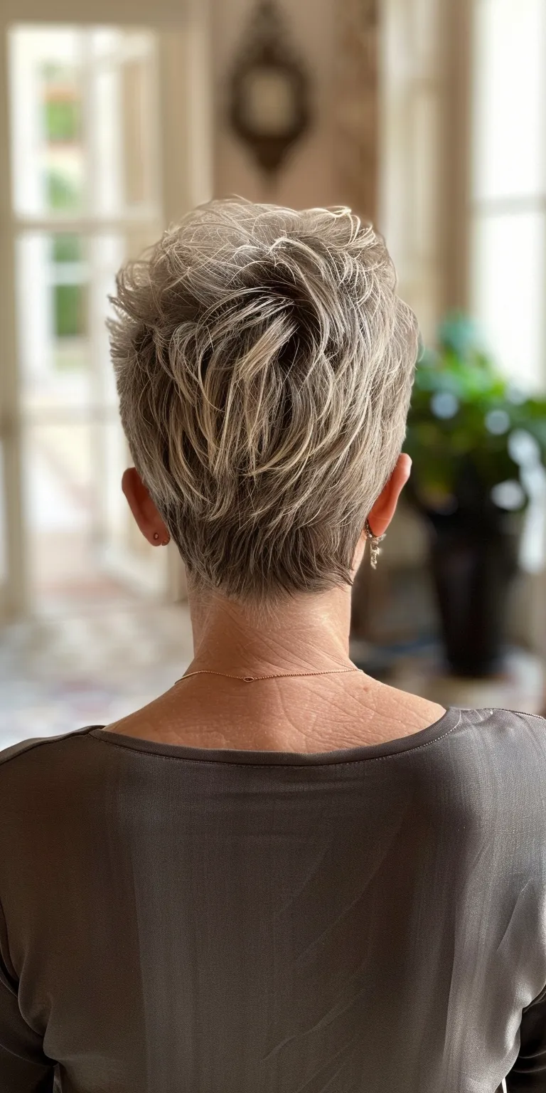 short pixie haircuts for women Short brush cut, Asymmetric Pompadour, Pixie Digital perm