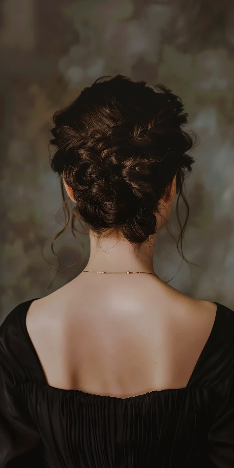 formal hair styles Chignon, Updo, French braid, Milkmaid Braid