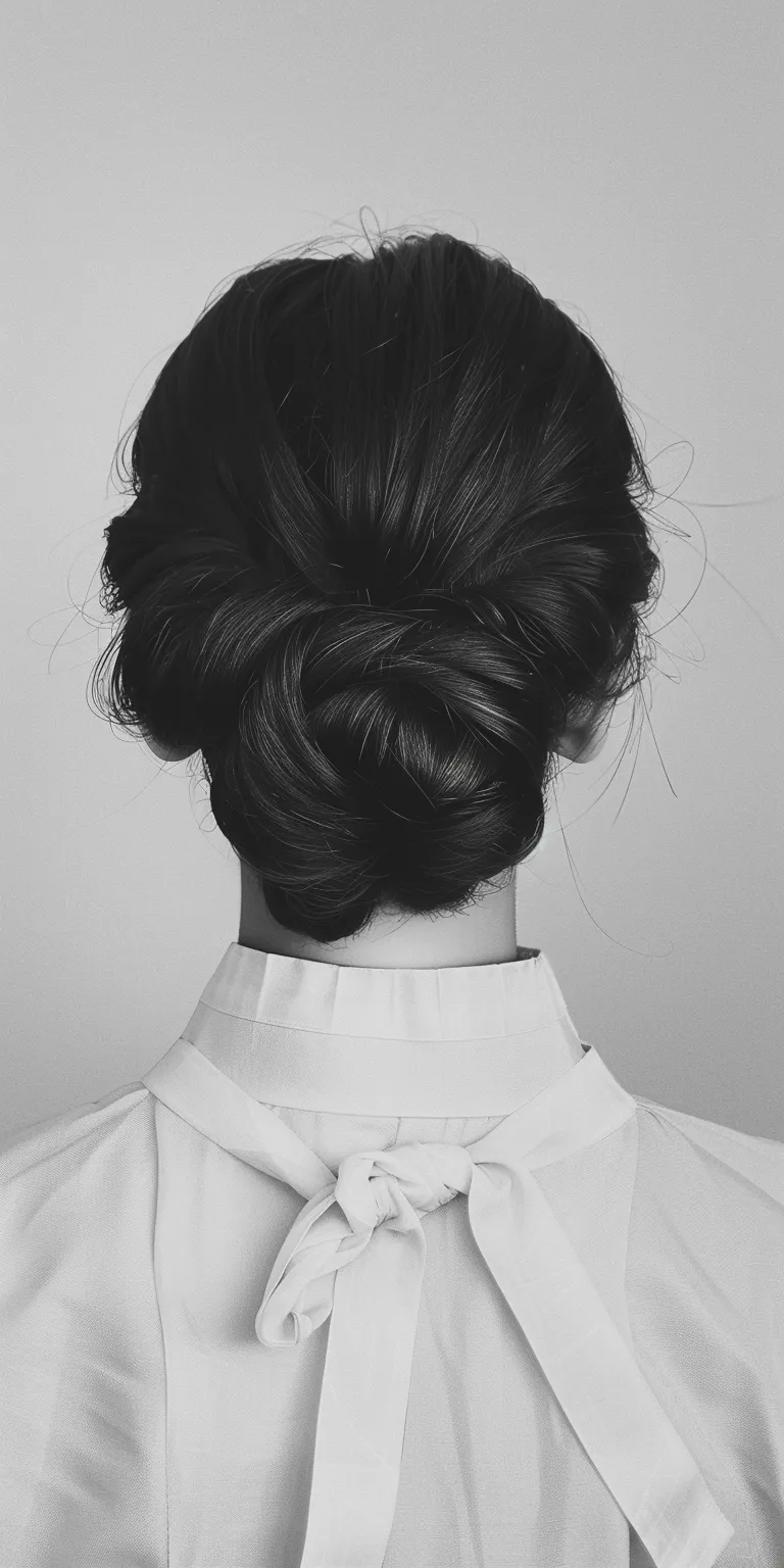 korean hairstyle Chignon, Updo, French twist, Milkmaid braid, Ballerina bun