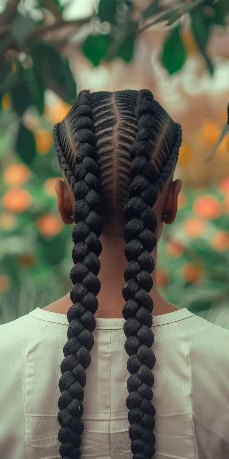 thick braids Cornrows, Waterfall braids, French twist, Braid, braid