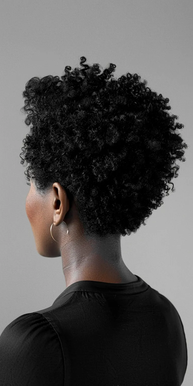 black short haircuts Asymmetric cut, Afro puffs, Kinky hair, Digital perm, Short brush cut