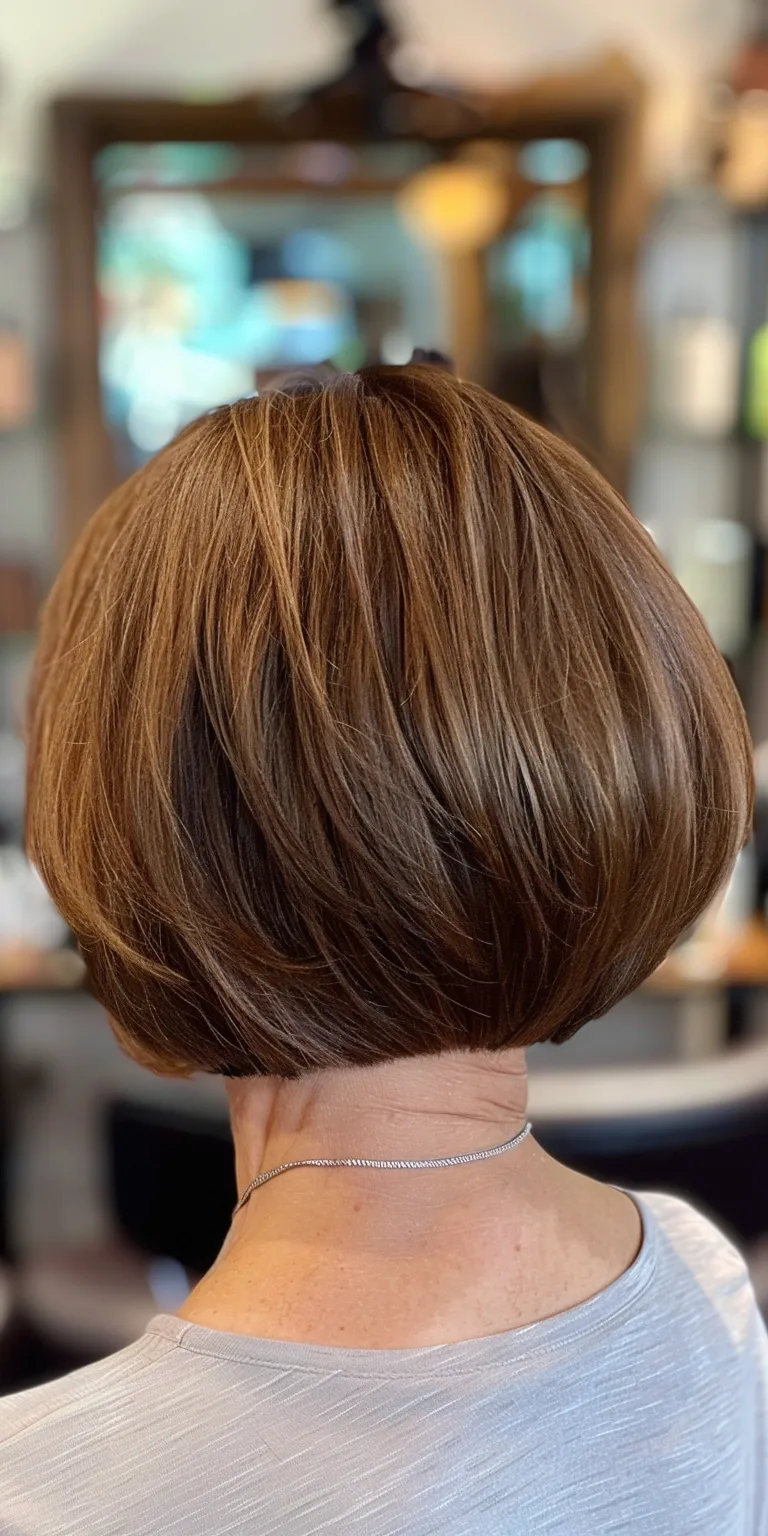 short bob haircuts for women Asymmetric cut, Short brush Professional Bob Stacked