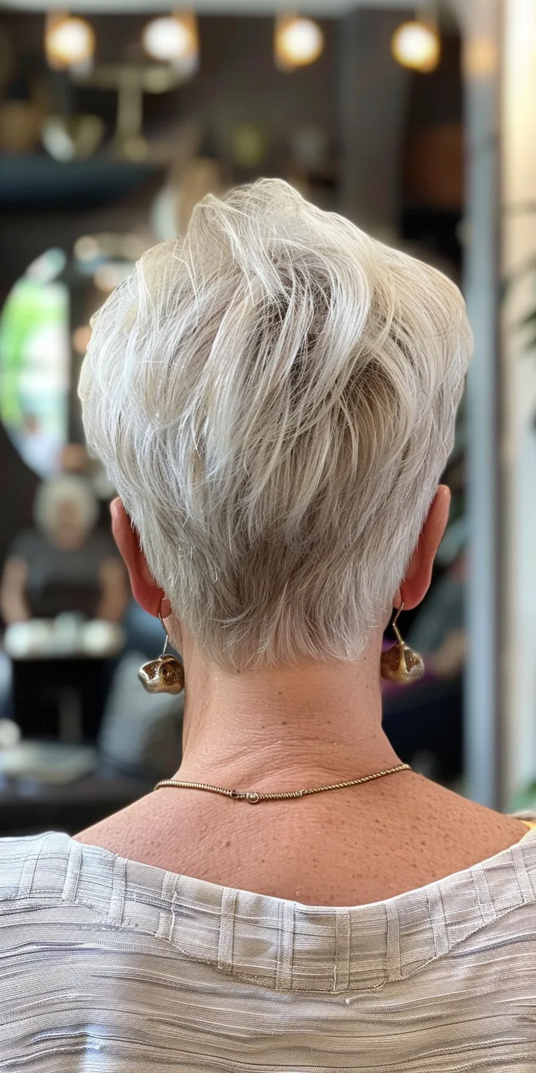 pixie haircuts for older women Asymmetric cut, Short brush Pixie Professional Pompadour