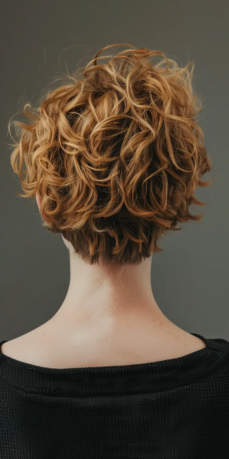 short haircuts for wavy hair Asymmetric cut, Chignon, Updo, Digital perm, French twist