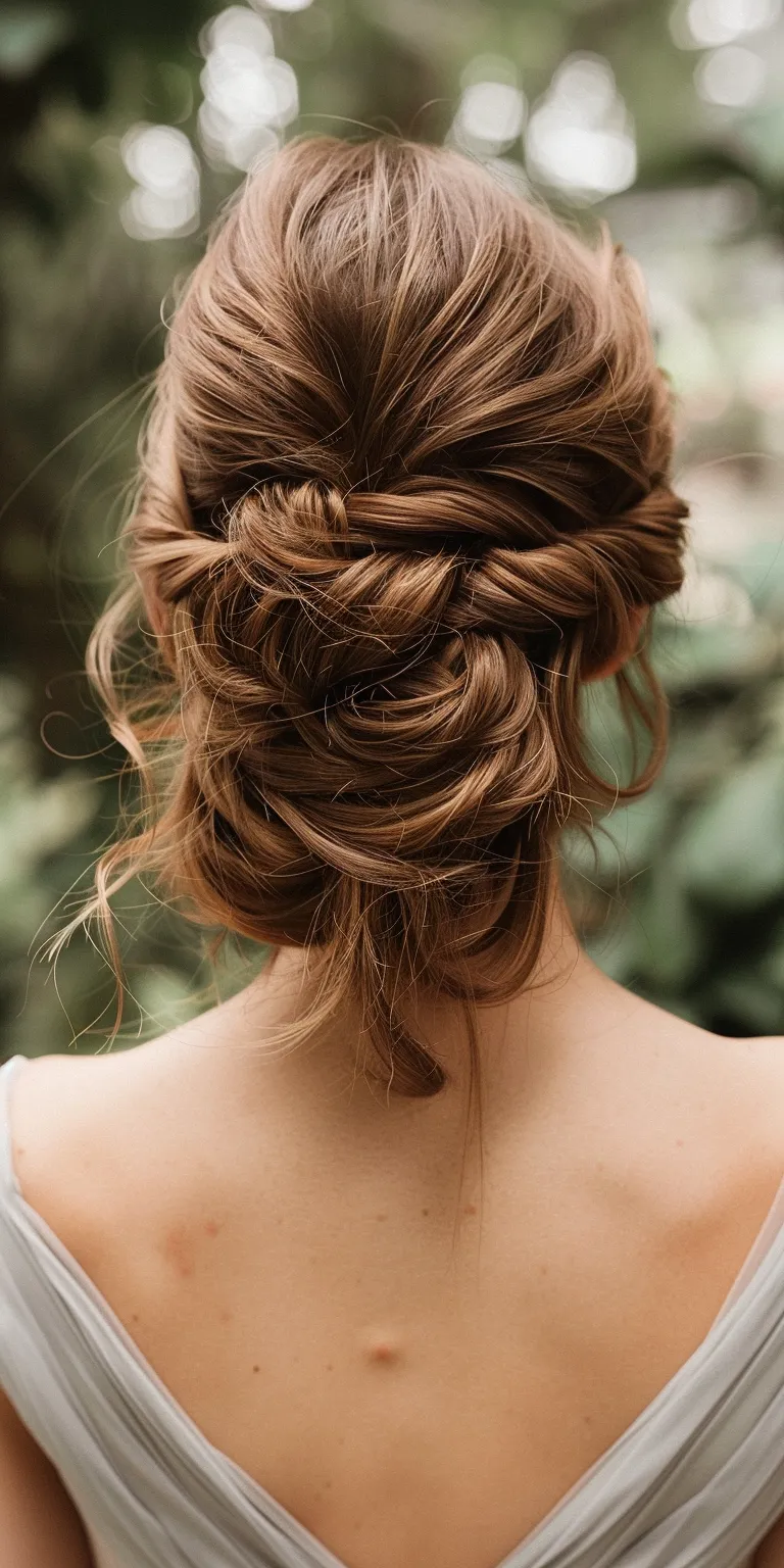 bridesmaid hairstyles Updo, Chignon, Ballerina bun, French twist, Milkmaid braid