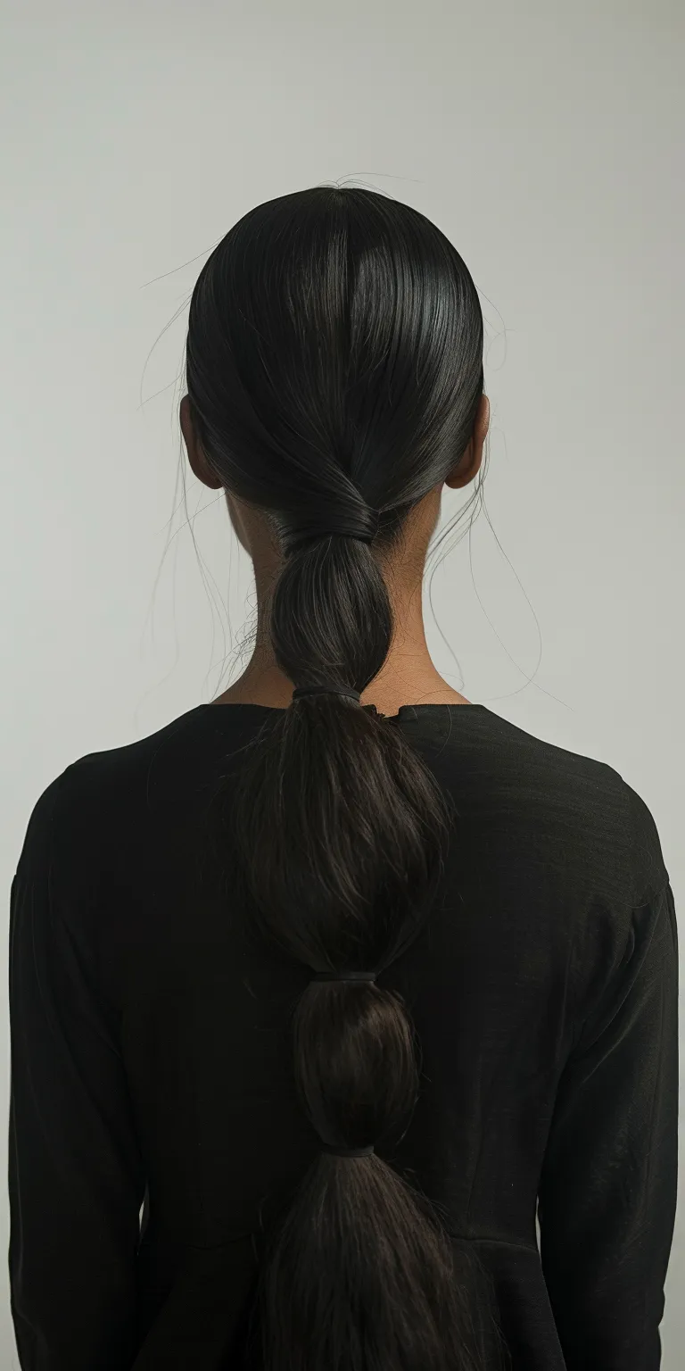 long ponytail Chignon, French twist, Asymmetric cut, Milkmaid braid, braid