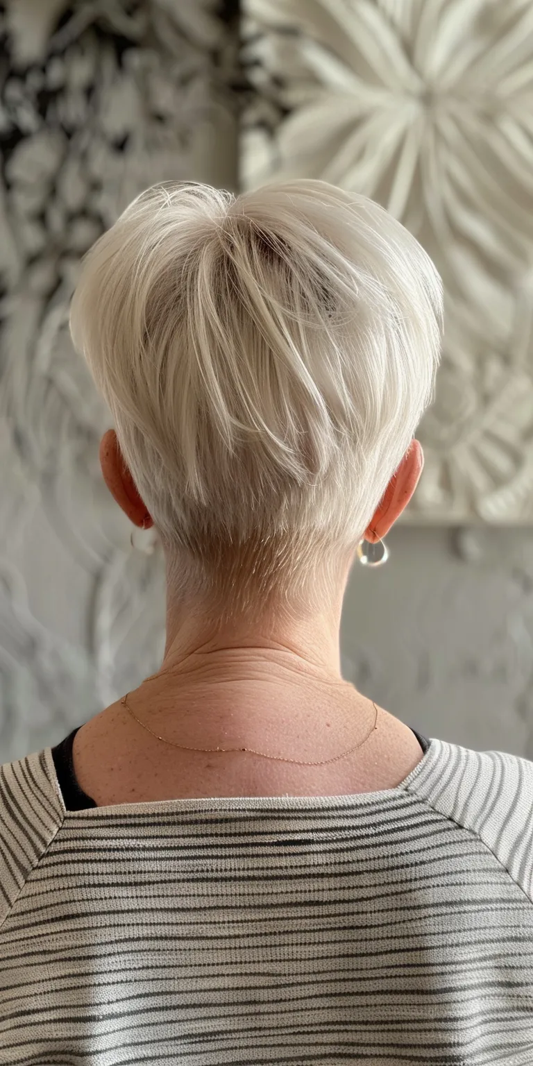 short hairstyles for over 50 with glasses Asymmetric cut, Short brush Tonsure, Butterfly haircut, Pixie cut