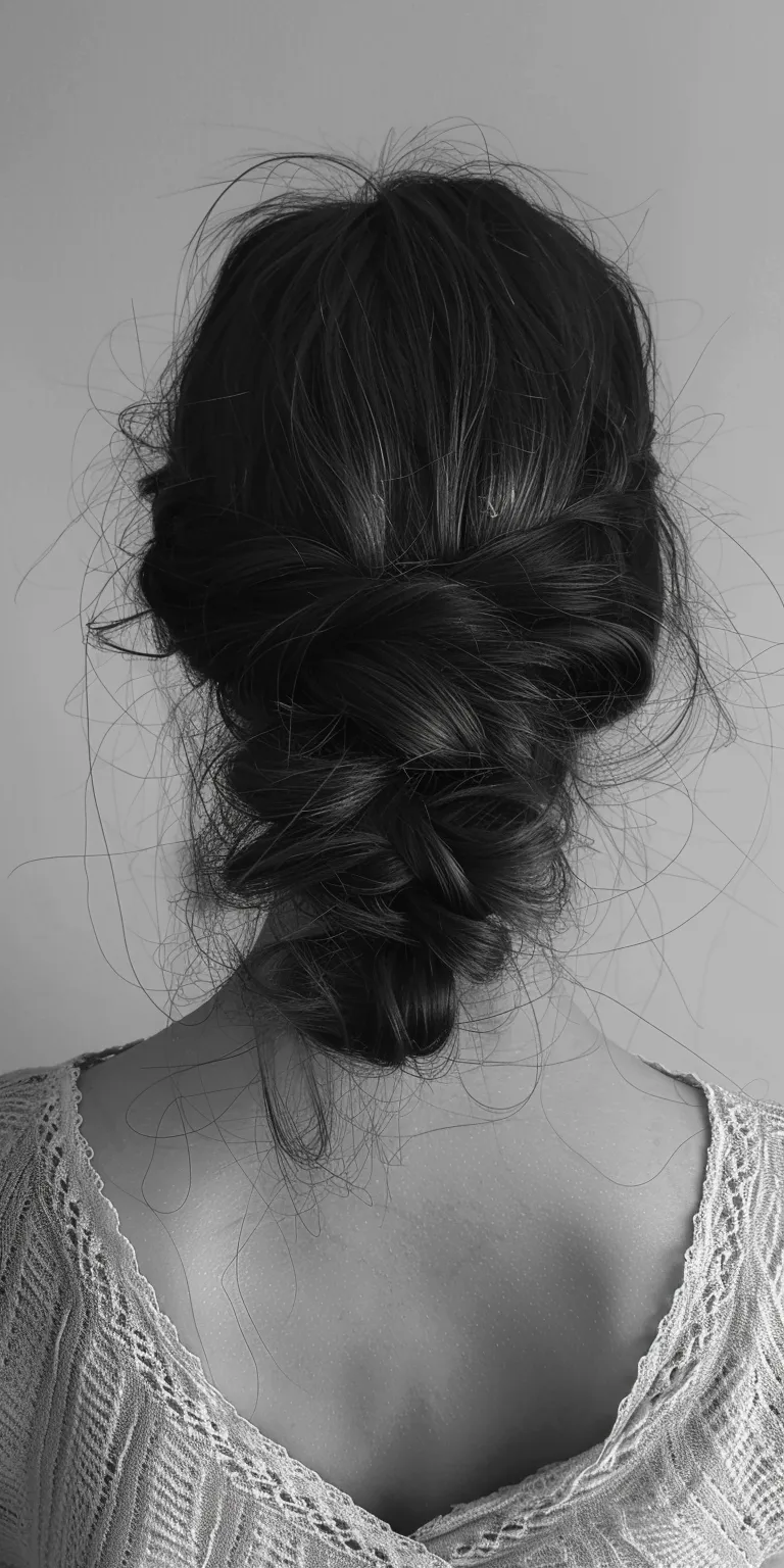 alternative hairstyles Chignon, Updo, French braid, twist, Milkmaid braid