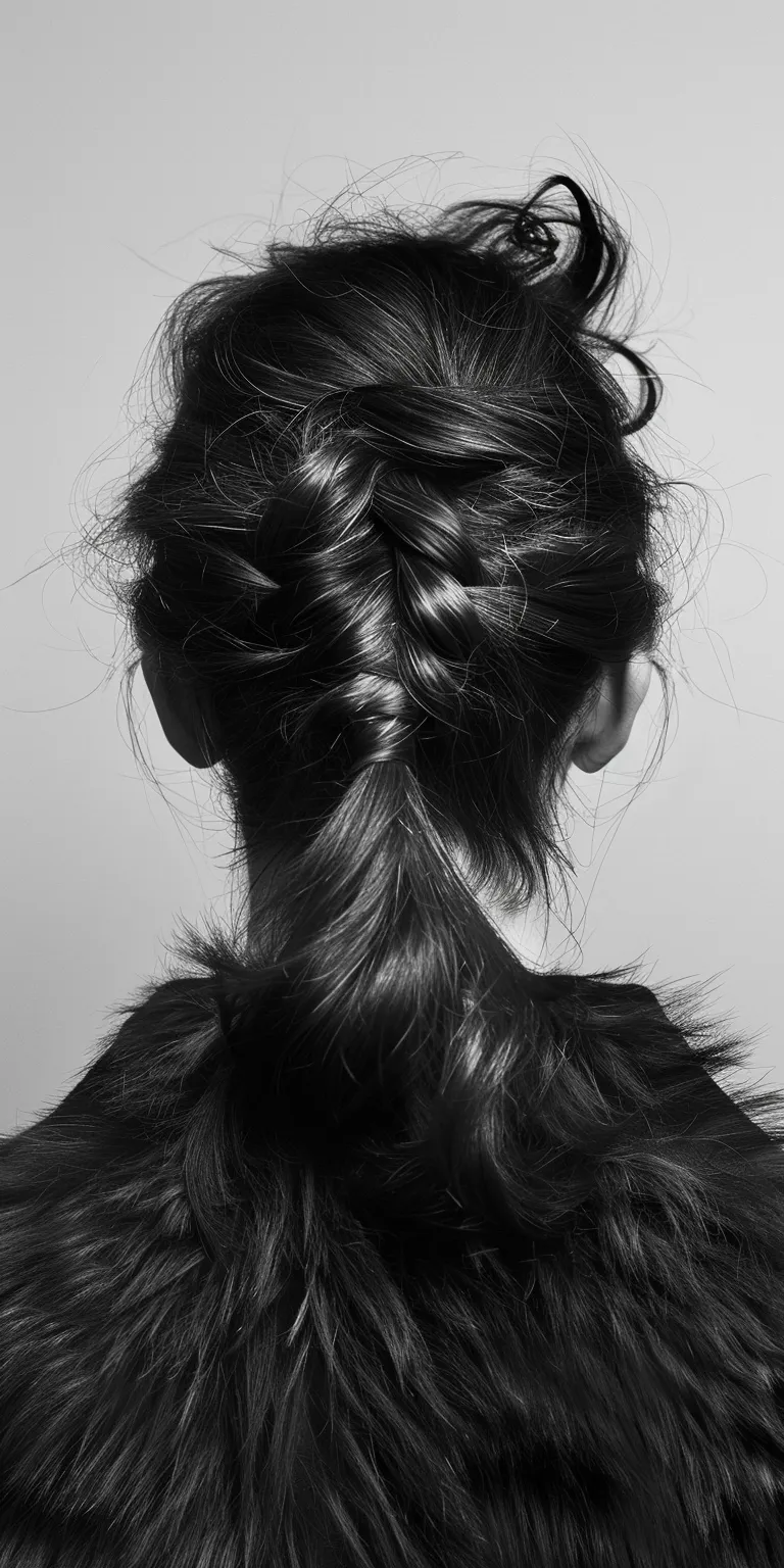 wolf hairstyle French braid, Waterfall braids, twist, Chignon, Braid