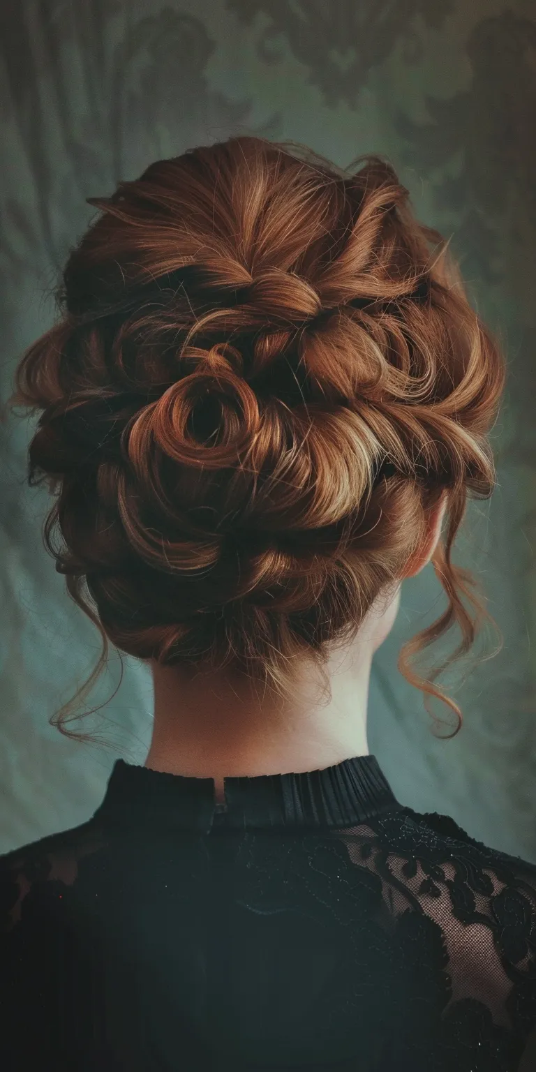 bee hive hair style Updo, Chignon, Milkmaid braid, Ballerina bun, French twist