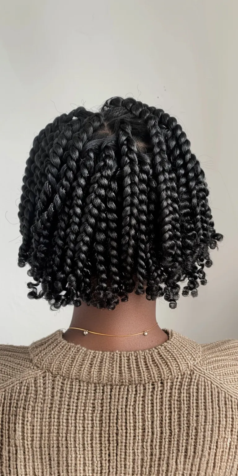 bob box braids Crochet braids, Hair twists, Waterfall Stacked bob, Kinky hair