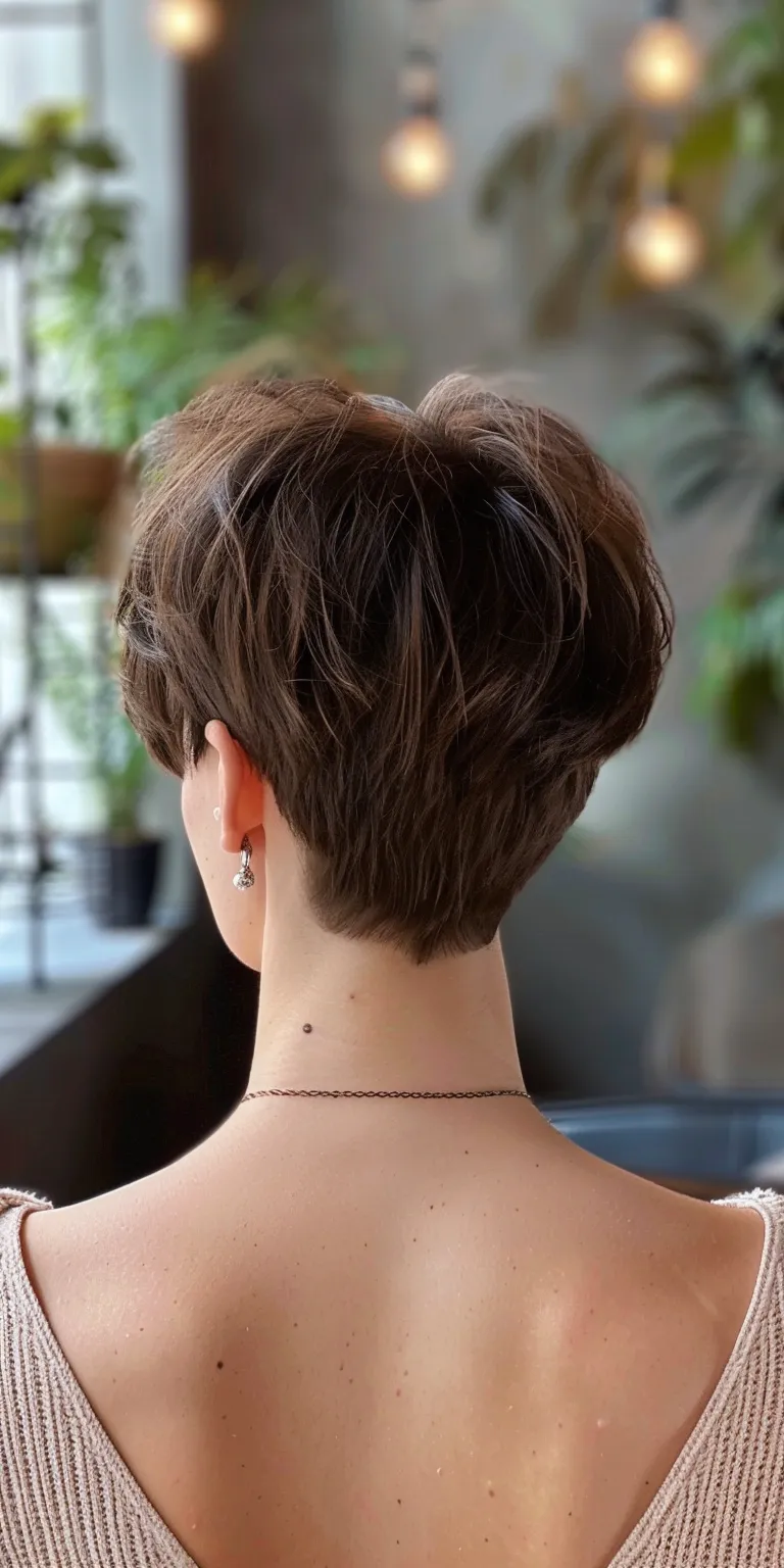 types of haircuts female Asymmetric cut, Short brush Butterfly haircut, Pixie Digital perm