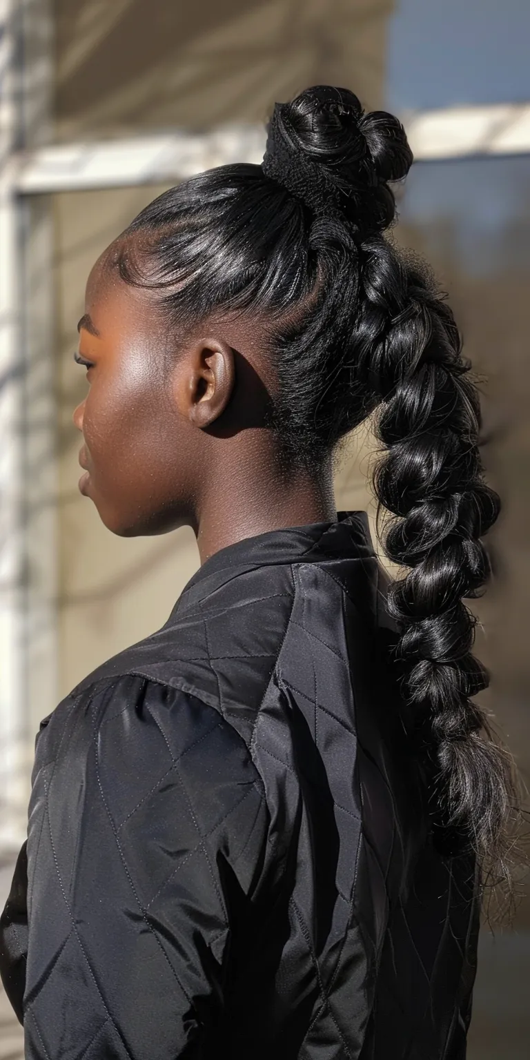 cute ponytail hairstyles French twist, Hair twists, braid, Waterfall braids, Chignon