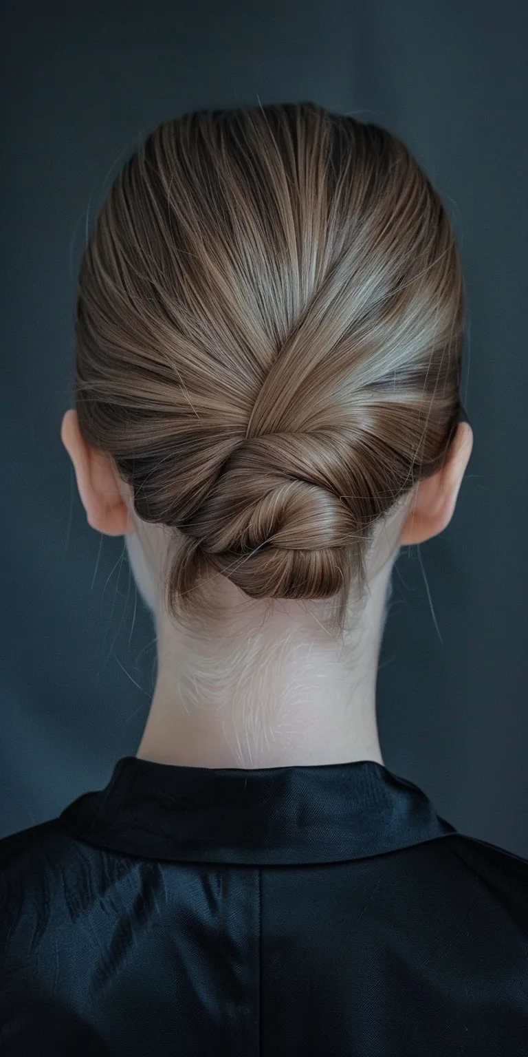 slick back Chignon, Updo, French twist, Ballerina bun, Milkmaid braid