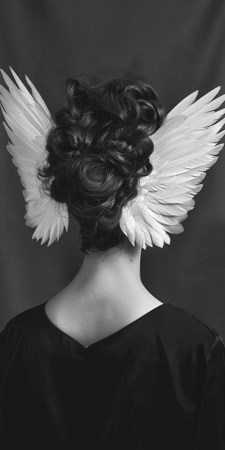 wings hairstyle Feathered hair, Updo, Chignon, Historical Christian hairstyles, Bouffant