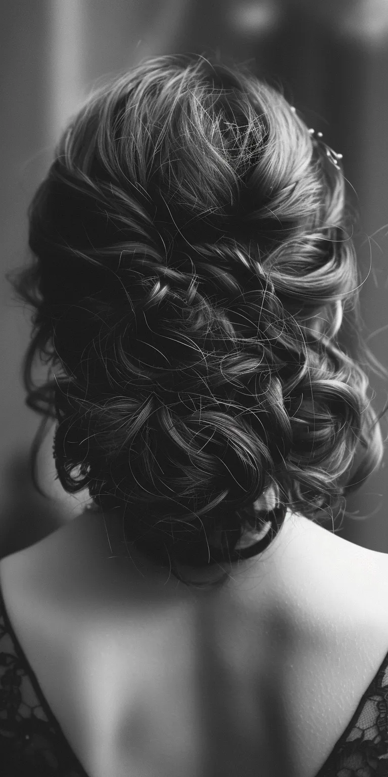 wedding guest hairstyles Ringlets, Chignon, Updo, Milkmaid braid, Layered hair