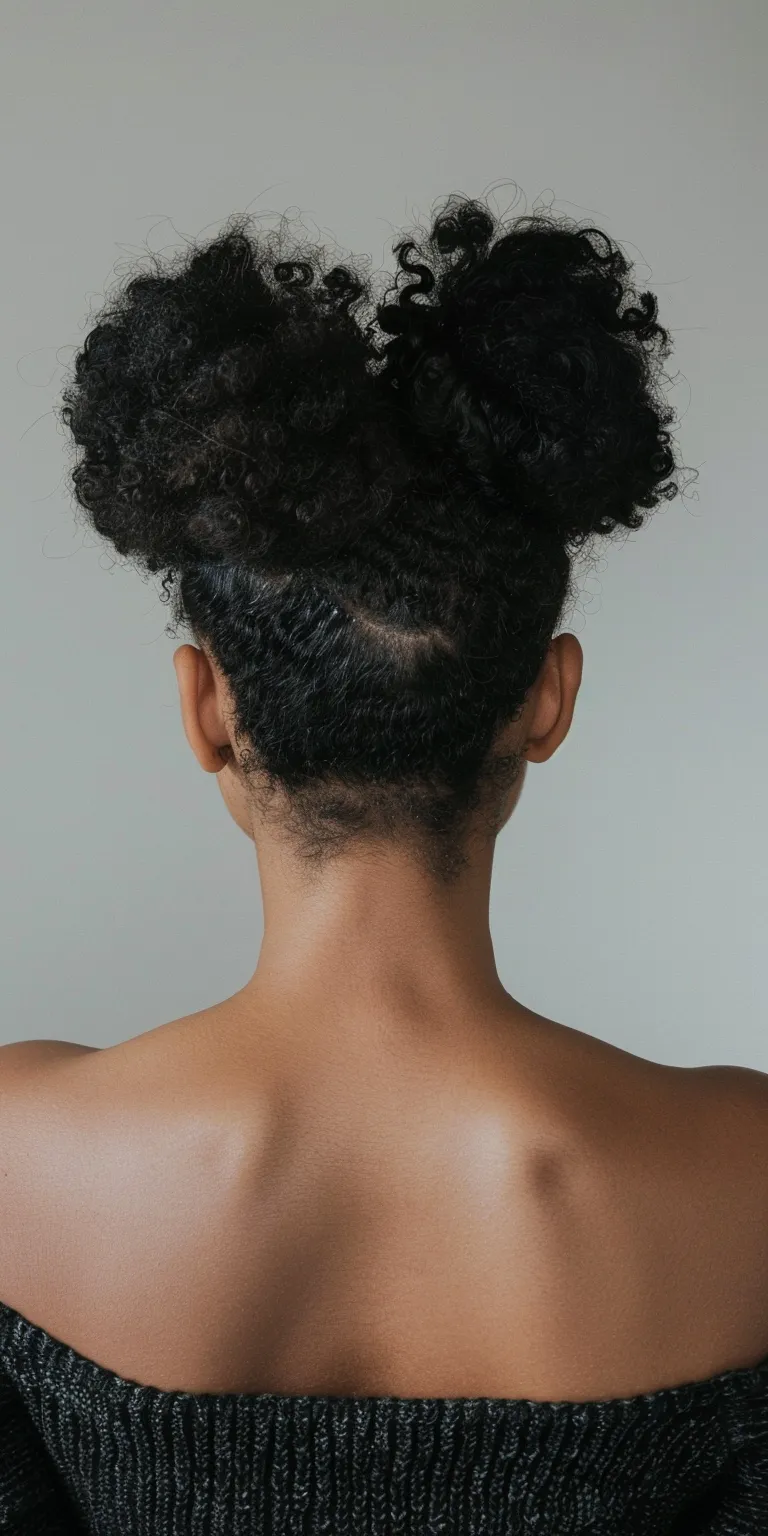 puff hairstyle Kinky hair, Afro puffs, Asymmetric cut, French twist, Chignon