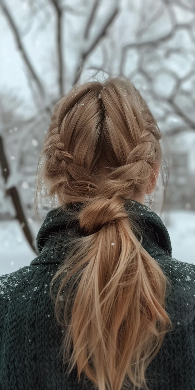 winter hairstyles French braid, Braid, Updo, Waterfall braids, Boho braids