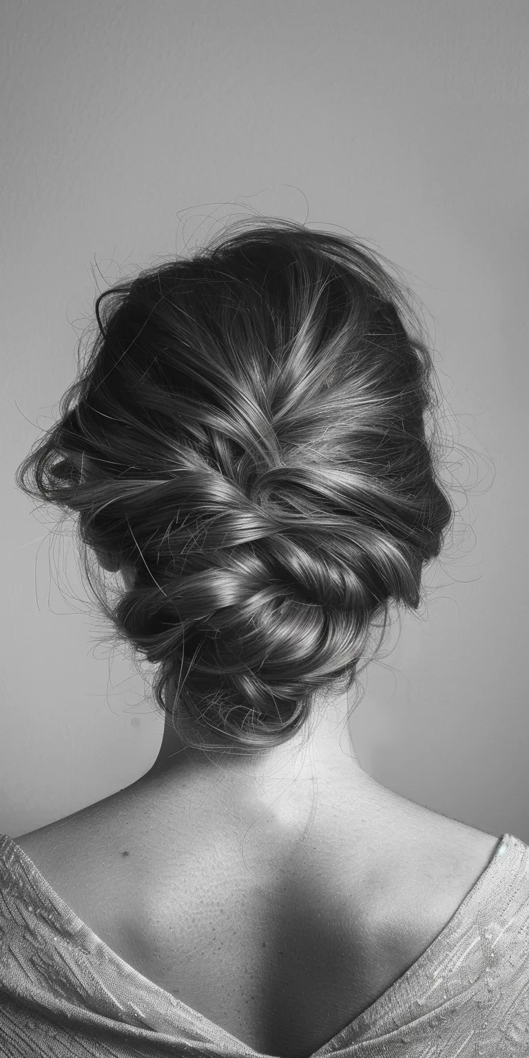 2000 hairstyles Chignon, Updo, Milkmaid braid, French twist