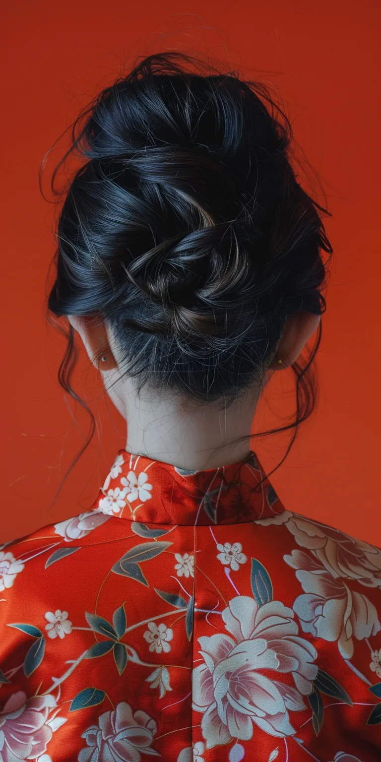 asian hairstyles Updo, Japanese women's hairstyles, Chignon, Milkmaid braid, French twist