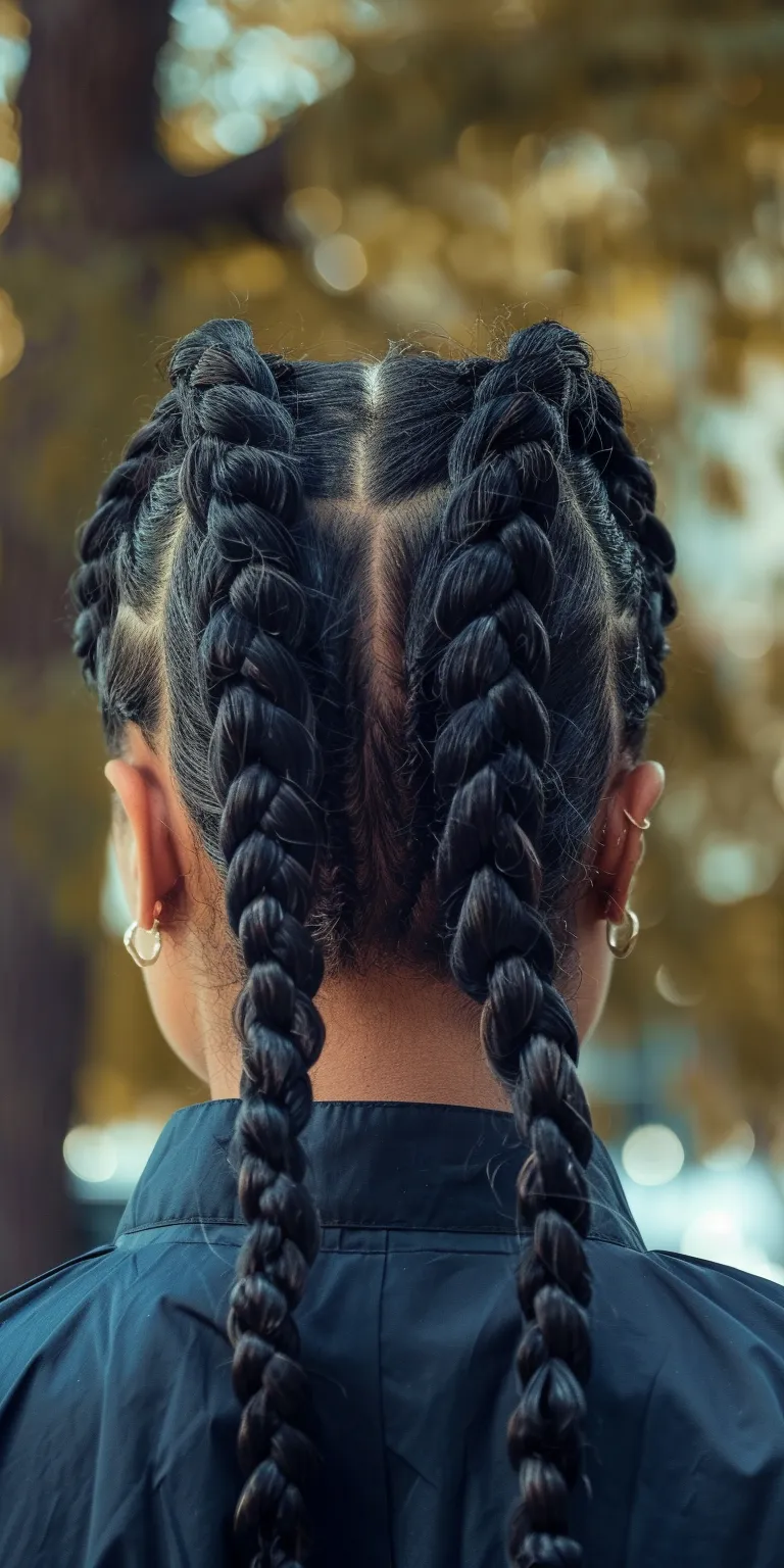 large knotless braids Cornrows, Hair twists, Waterfall braids, French twist, Braid