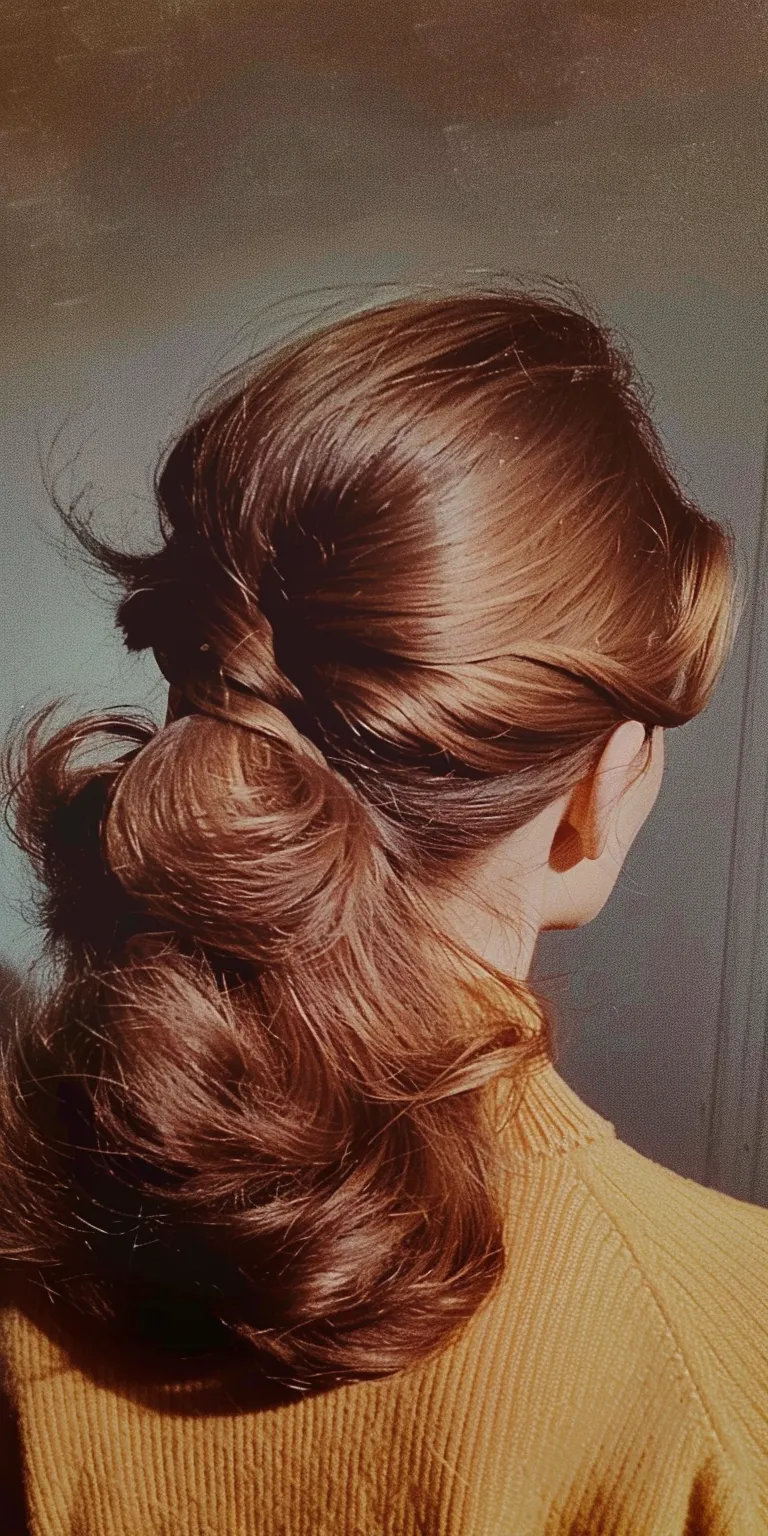 70's hairstyles female Updo, Chignon, Milkmaid braid, French twist, Historical Christian