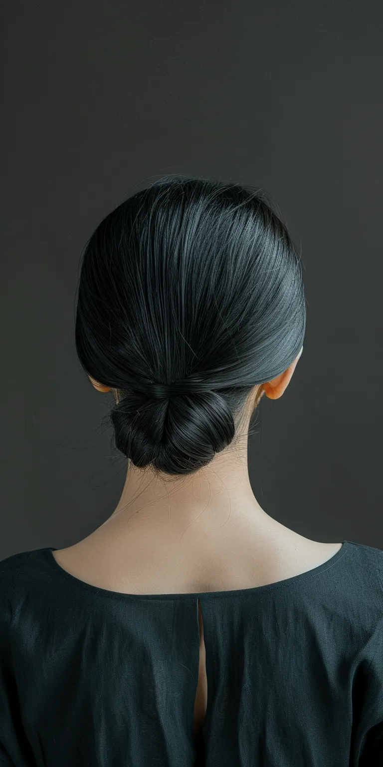 asian hairstyles Chignon, Updo, Japanese women's hairstyles, French twist, Asymmetric cut