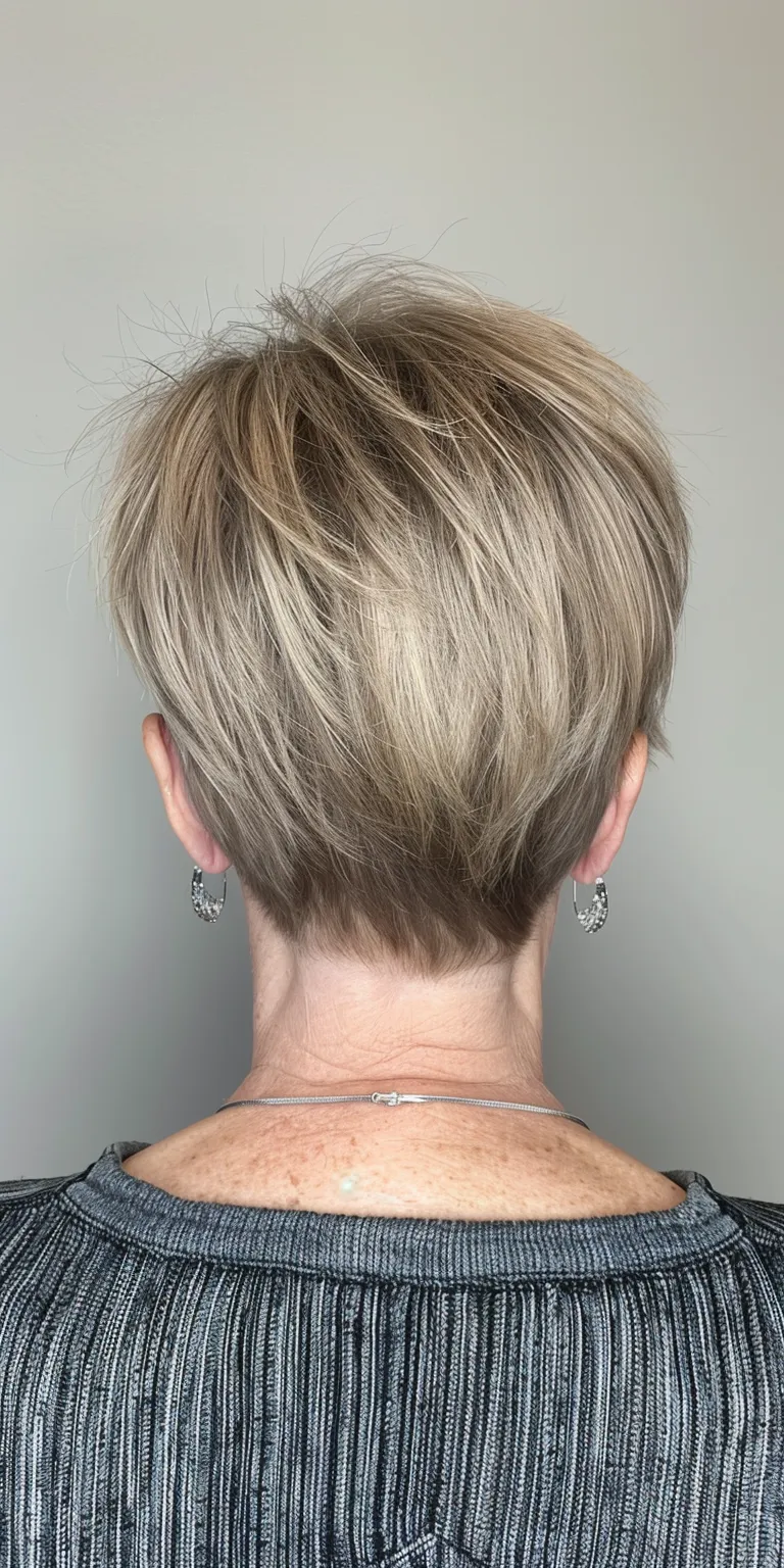 haircuts for women over 50 Short brush cut, Asymmetric Professional Pixie Digital perm