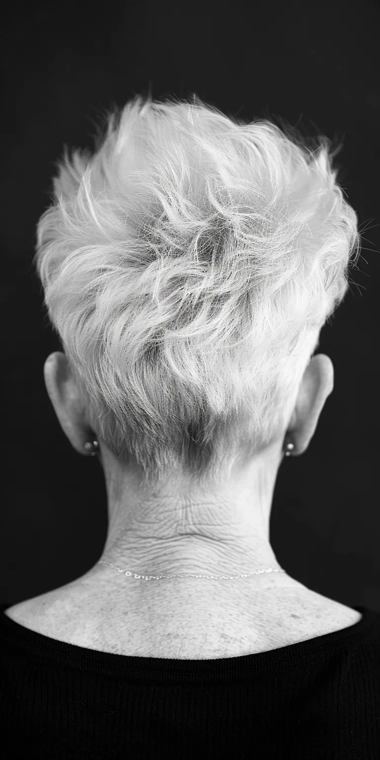 short haircuts for women over 60 Asymmetric cut, Pompadour, Short brush Mohawk, back and sides