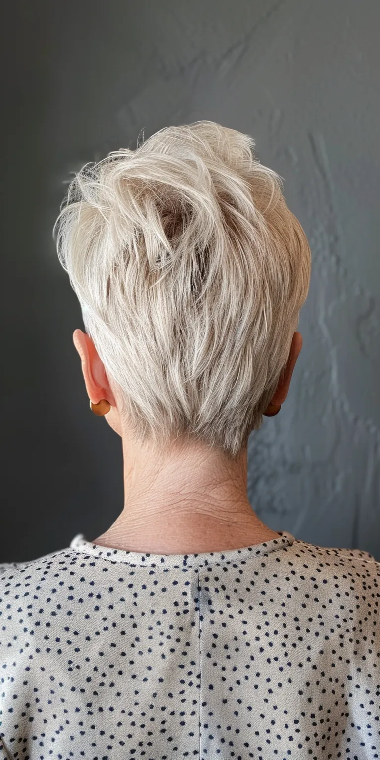 pixie hair styles Asymmetric cut, Short brush Pompadour, Pixie Digital perm