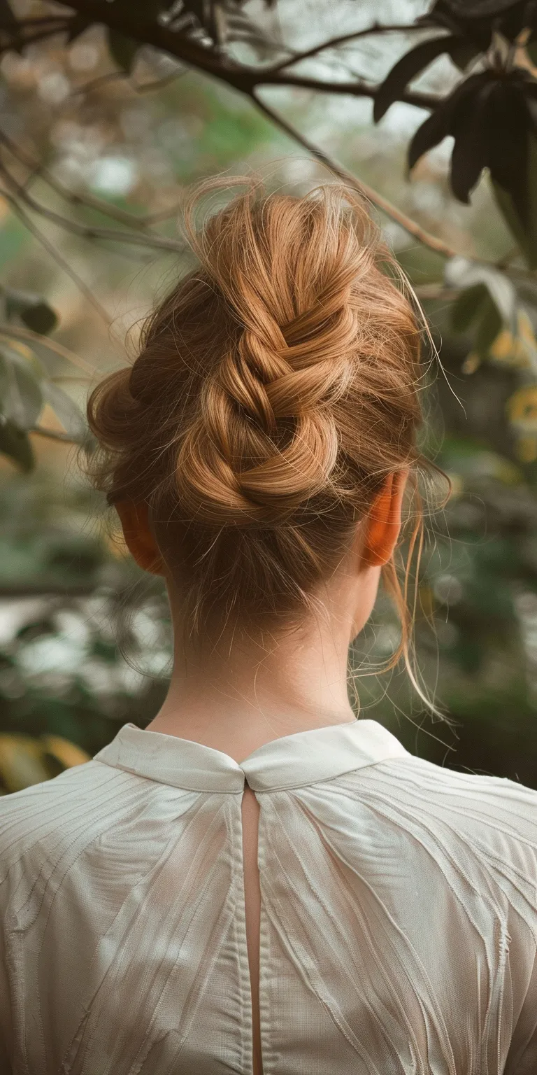 hairstyles for round faces women Updo, Chignon, Milkmaid braid, Ballerina bun, French twist