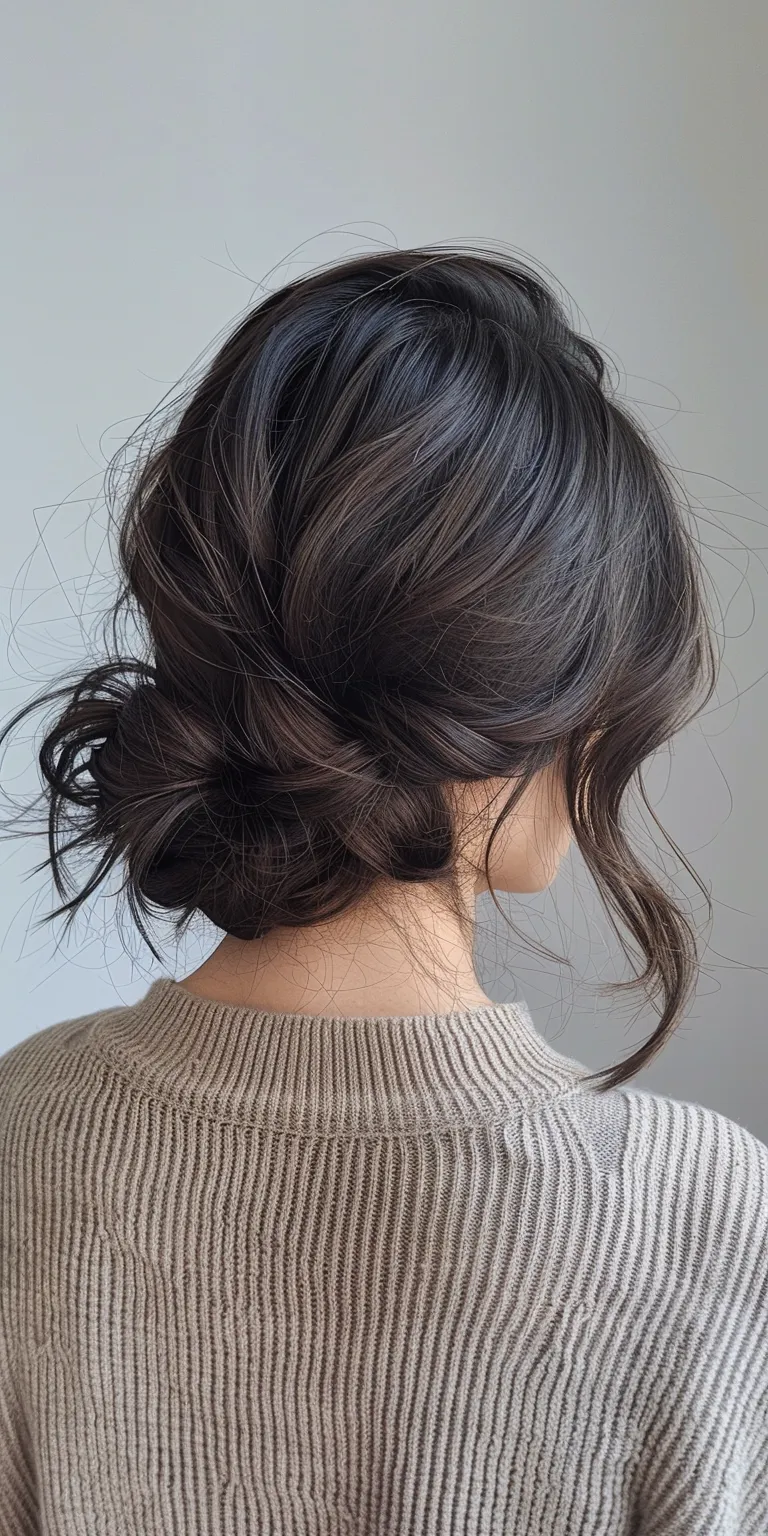 asian hair styles Updo, Chignon, French twist, Layered hair, Milkmaid braid