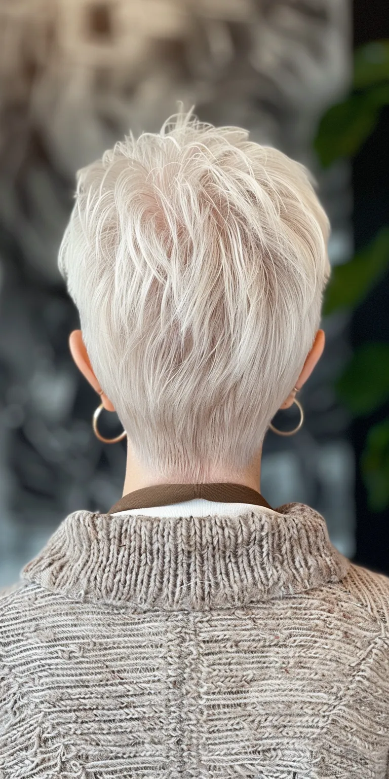 pixie hair styles Short brush cut, Asymmetric Pixie Pompadour, Digital perm