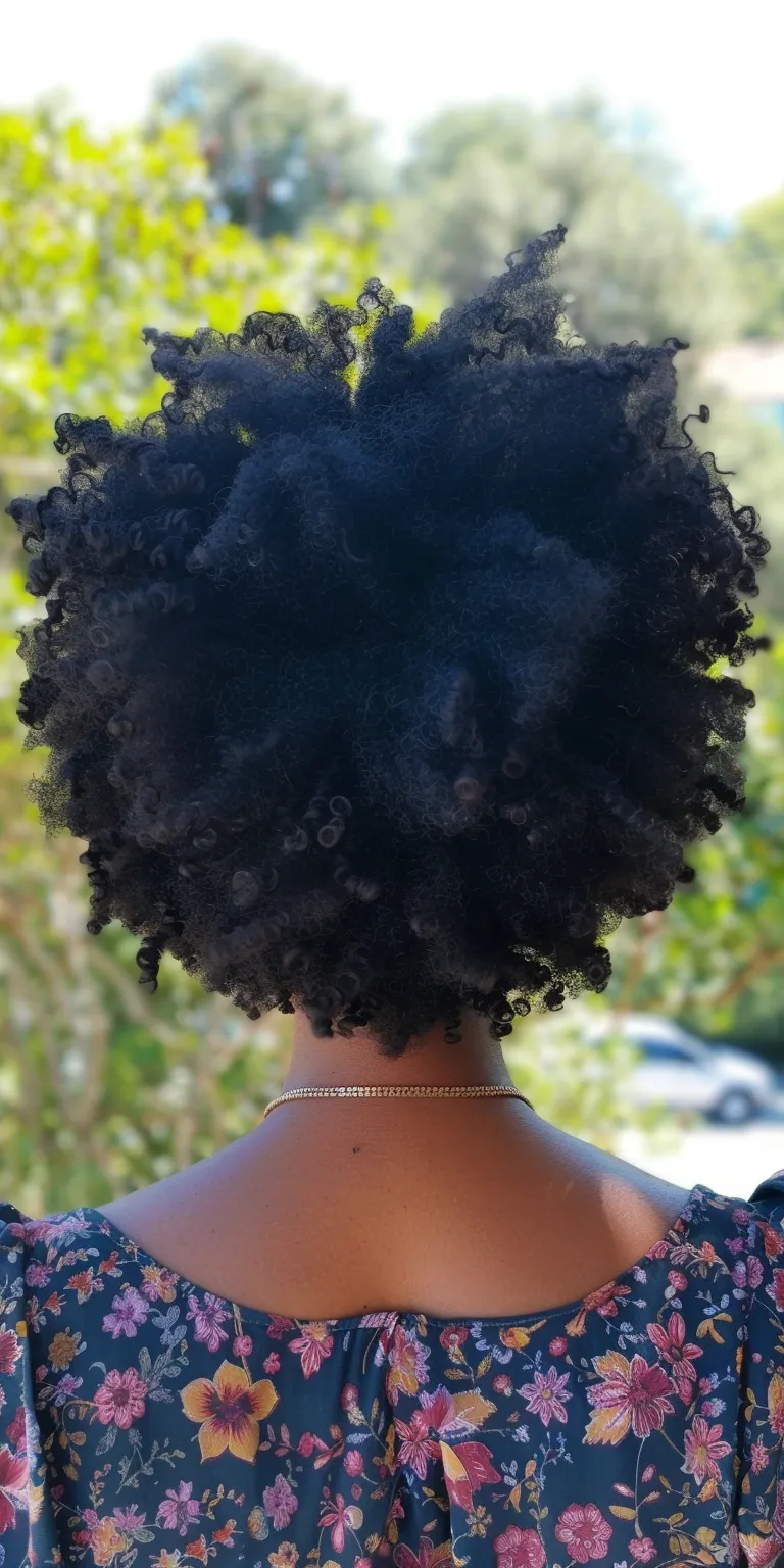 cute natural hairstyles Afro puffs, Kinky hair, Digital perm, Big Crochet braids