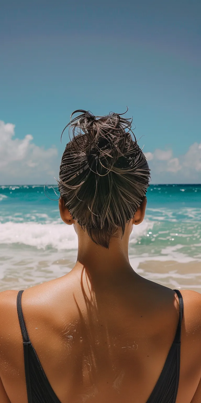 beach hairstyles Updo, Chignon, French twist, Hair twists, Waves