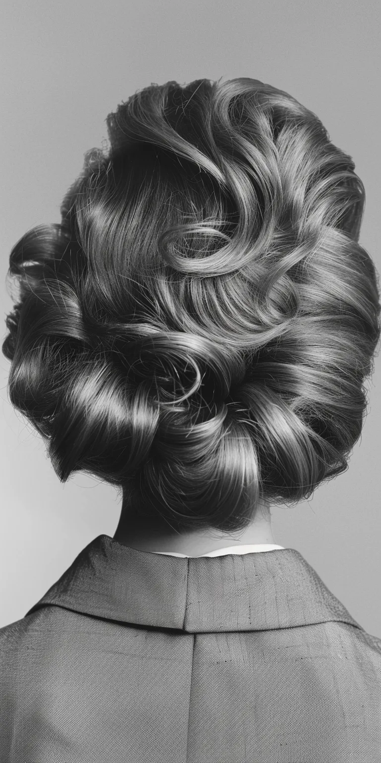 jane fonda hairstyles Chignon, Finger wave, Updo, French twist, Bouffant