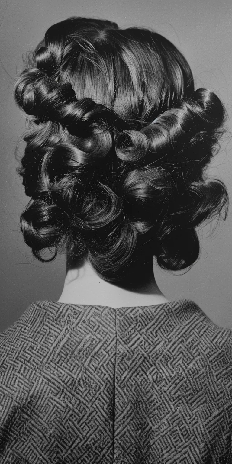 1950 hairstyles Finger wave, Chignon, Updo, Milkmaid braid, Bouffant